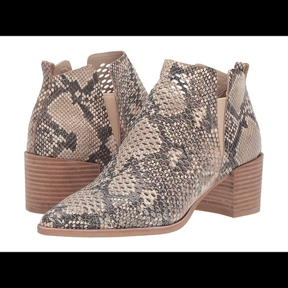 Dolce Vita Bianca Snakeskin Leather Booties - Picture 1 of 8